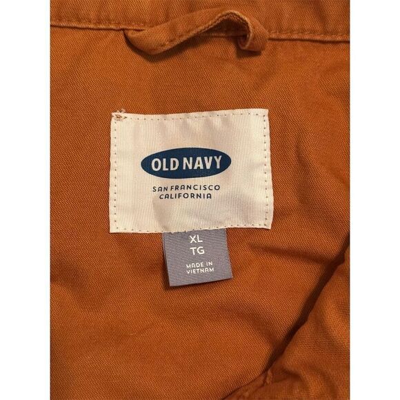 Old Navy Women's Brown Twill Field Cargo Jacket XL Mock Neck Pockets - Picture 3 of 4